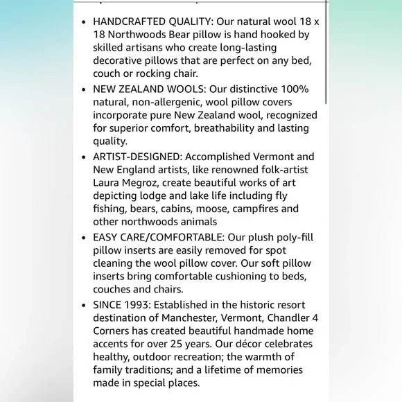 Chandler 4 corners wool hooked pillow with insert - Picture 12 of 12